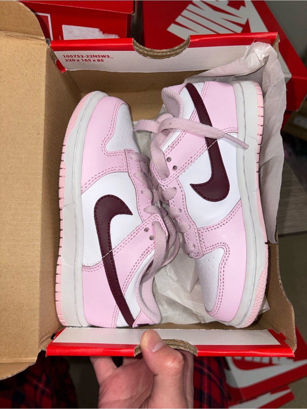 Size 2Y (PS) - Nike Dunk Low Pink Foam White Red